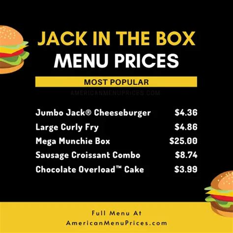 Jack in the Box Menu & Prices in USA 2023 – American Menu Prices