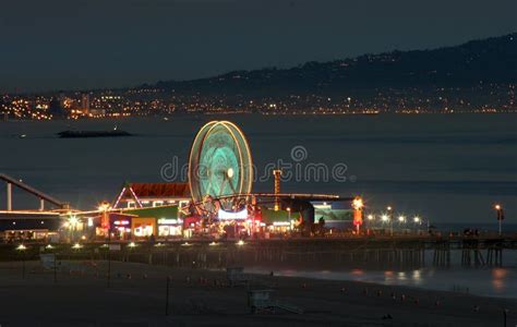 Santa Monica Pier at Night editorial photography. Image of santa - 4940532