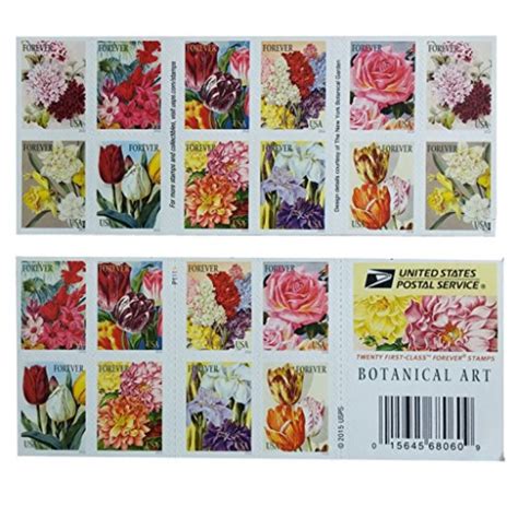 20 Botanical Art USPS Forever First Class Postage Stamps Beautiful ...