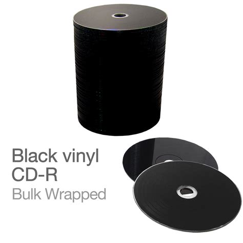 Blank 12cm black vinyl CD-R (700MB), bulk wrapped - Retro Style Media