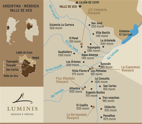 Mendoza - Valle de Uco | by @BodegasLuminis | Mendoza, Vinho, Mapa