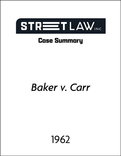 Case Summary: Baker v. Carr (1962) - Street Law, Inc.