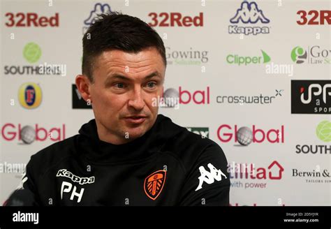 Leeds United new manager Paul Heckingbottom during the press conference ...