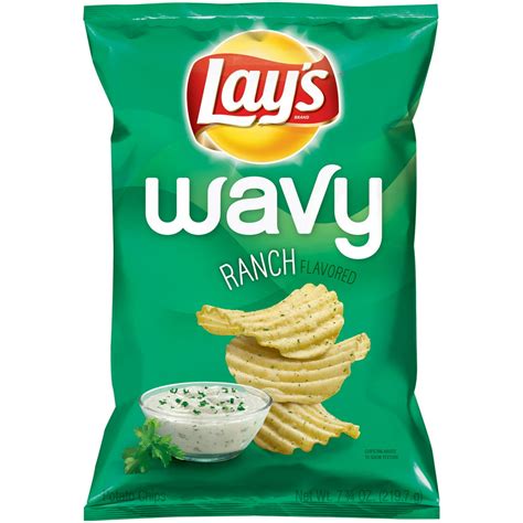 Lay's Wavy Ranch Potato Chips, 7.75 Oz. - Walmart.com - Walmart.com