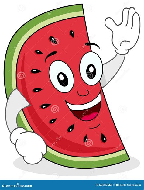 Cute Watermelon Character Smiling Stock Vector - Image: 50382556