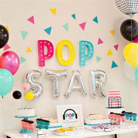 A Colorful & Modern Pop Star Party Dessert Table // Hostess with the ...