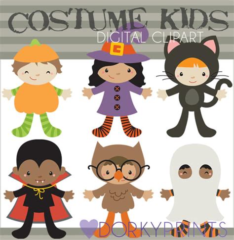 Halloween Clipart Kids in Costume Digital PNG Art - Etsy