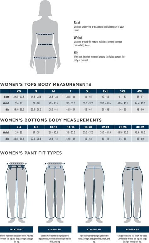 Female Pants Size Chart