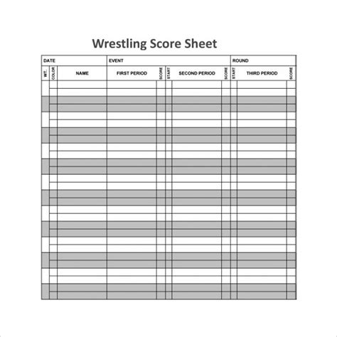 Wrestling statbook sheet - luliillinois