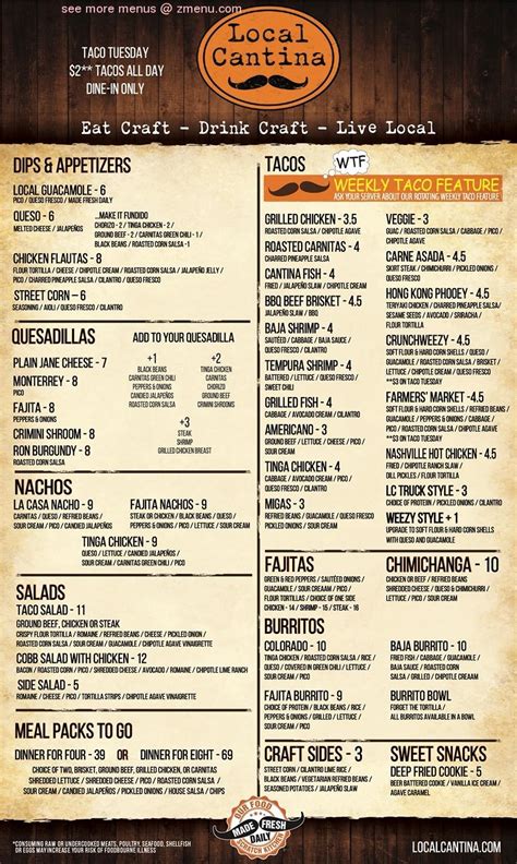 Online Menu of Local Cantina Restaurant, Westerville, Ohio, 43082 - Zmenu