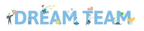 Dream Team Concept With People Letters And Icons Flat Vector ...