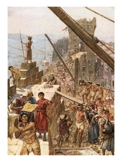 Rebuilding the Wall of Jerusalem under Nehemiah Giclee Print by William ...