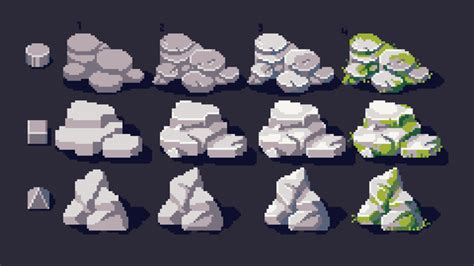 rocks rocks rocks: PixelArt | Pixel art tutorial, Pixel art games, Pixel art landscape