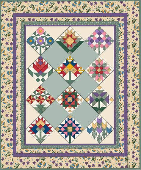 Quilt one block at a time until all the blocks for a glorious garden quilt are made. | Quilts ...