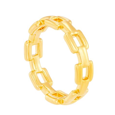 Open Link Yellow Gold Ring, 999 Gold R9AAC0822