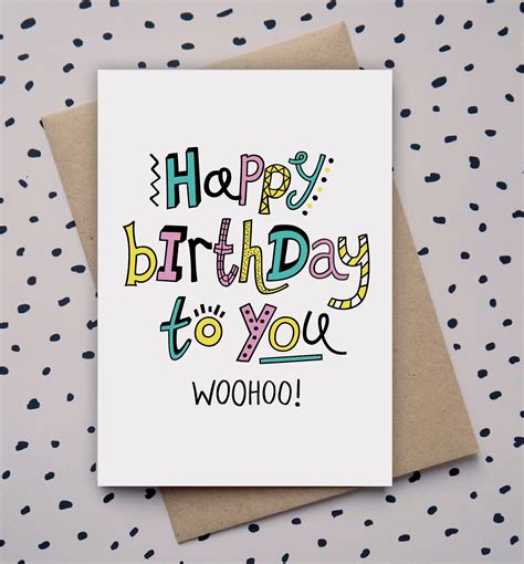 Happy Birthday To You, Hand Drawn, Doodle, Birthday Card | Cool birthday cards, Happy cards ...