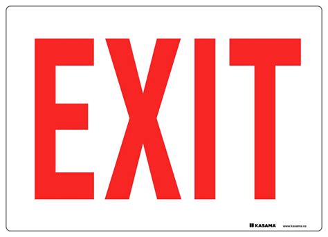 Exit Sign - Red on White | Kasama.us