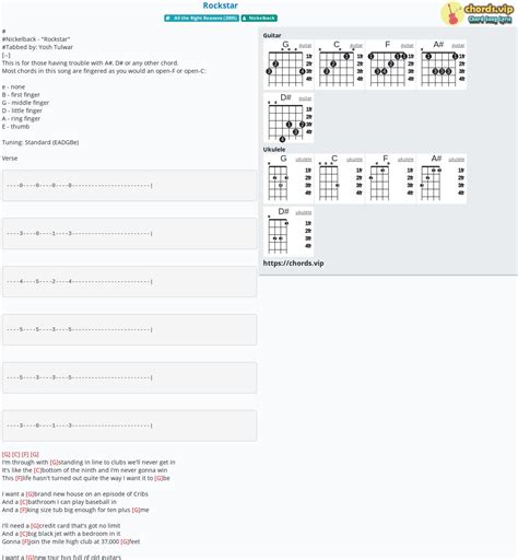 Chord: Rockstar - tab, song lyric, sheet, guitar, ukulele | chords.vip