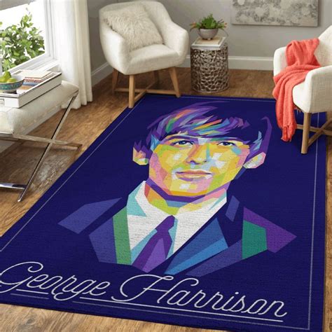 George Harrison The Beatles Band The Legend For Beatles Fans 1 Area Rug Living Room And Bed Room ...