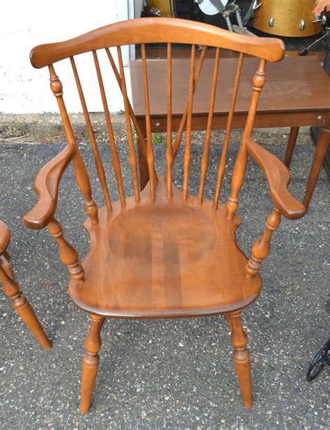 Set of four in the main house. Ethan Allen Early American Birch Maple Diningroom Style Arm Chair ...