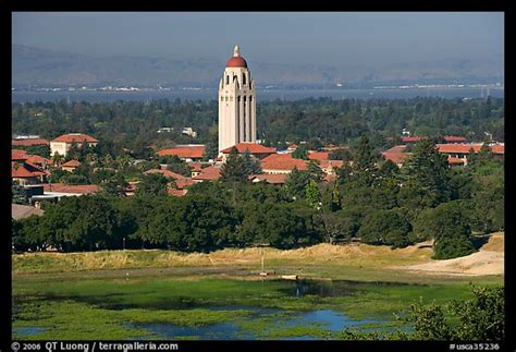 Picture/Photo: Campus, Hoover Tower, and Lake Lagunata. Stanford University, California, USA