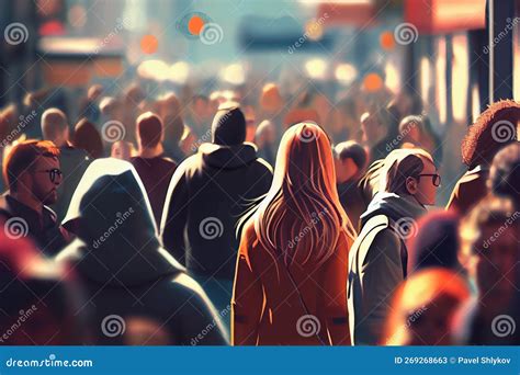 Crowd of People Walking Street Stock Image - Image of town, overcrowded ...