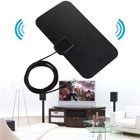 Small Size Ultra Thin Flat Indoor Antenna Aerial HDTV Digital TV Antanna Aerial 25DB Gain Wall ...