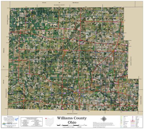 Williams County Ohio 2023 Aerial Wall Map | Mapping Solutions