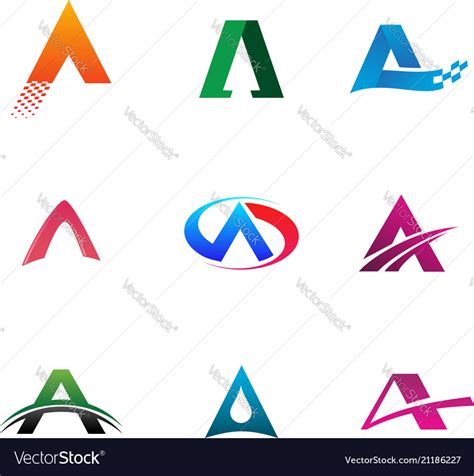 Letter a logo collection set logo design concept Vector Image