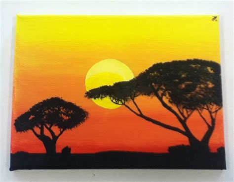 African Sunrise Painting at PaintingValley.com | Explore collection of ...