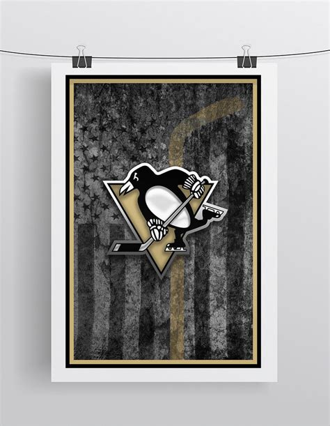 Pittsburgh Penguins Hockey Flag Poster, Pens Art, Penguins Flag Man Ca ...