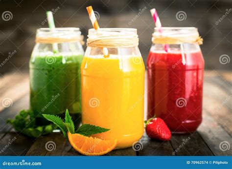 Healthy Fruit and Vegetable Smoothies Stock Photo - Image of organic, breakfast: 70962574