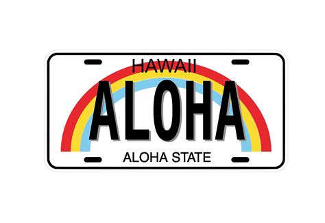 Hawaii License plate including clip art sublimate design | Etsy