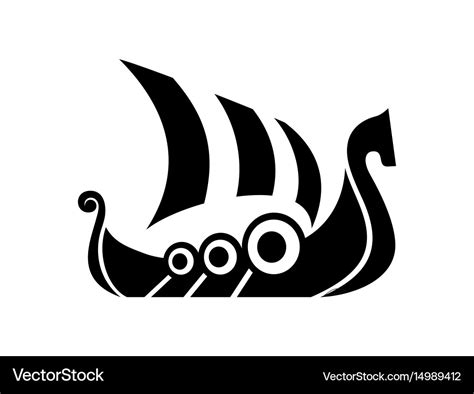 Drakkar sign viking transport ship Royalty Free Vector Image