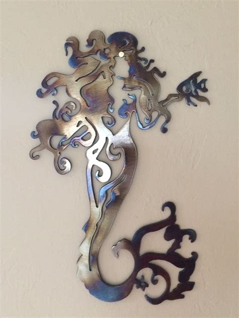 Fancy Mermaid Metal Wall Art Decor