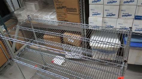 NSF Rolling Stainless Steel Wire Shelving Unit (3 shelves) 48" x 18" x ...