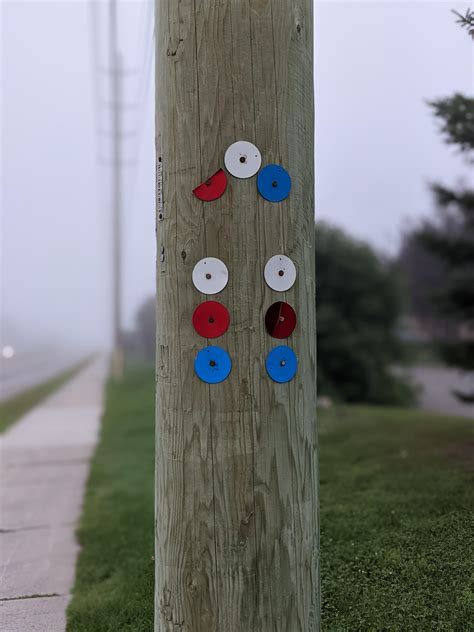 What are these metal markers on a utility pole that don't have any ...