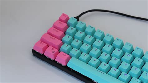 Cyan Blue Pink OEM Height Backlit Double Shot 104 Keys PBT Keycaps For ...