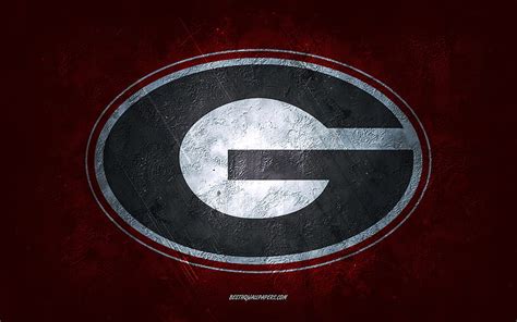 Georgia Bulldogs, American football team, red background, Georgia ...