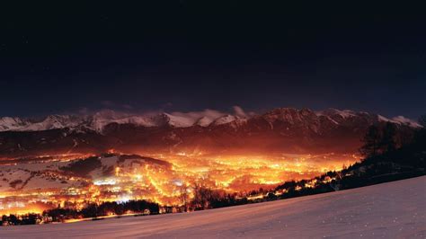 Zakopane, City, Night, Poland, Cityscape Wallpapers HD / Desktop and ...