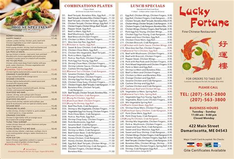 Menu - Lucky Fortune