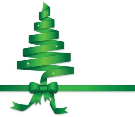 Free Green Ribbon Christmas Tree Vector - TitanUI