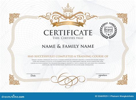 Certificate Design Template. Stock Vector - Image: 55469929