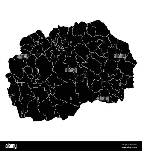 Macedonia country map vector with regional areas Stock Vector Image ...