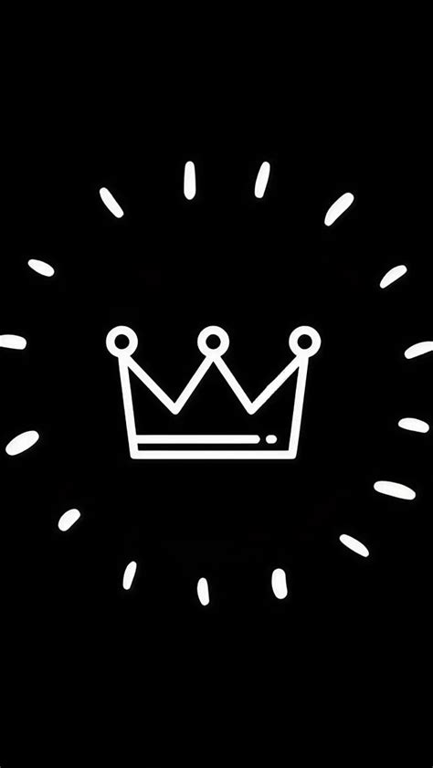 Black Line Emoji Art, White Crown, black background, HD phone wallpaper ...