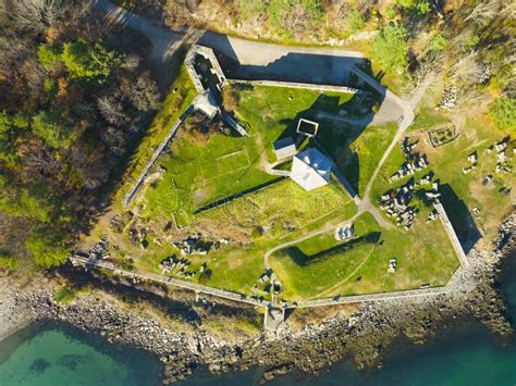 Fort McClary Aerial View, Kittery, Maine, USA Stock Image - Image of drone, house: 265152197