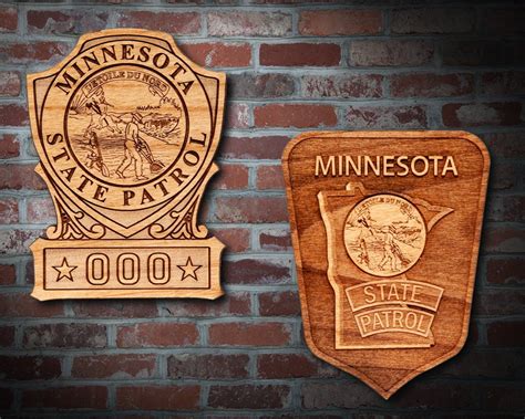 Personalized Wooden Minnesota State Patrol Badge or Patch Plaque