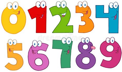 Funny Numbers Cartoon Characters Stock Vector - Illustration of four, icons: 26541170