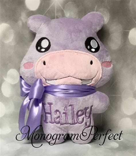 Purple / Pink Hippo Plush Stuffed Animal Soft Toy - Etsy