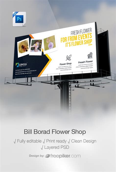 Freepiker | flower shop billboard banner design